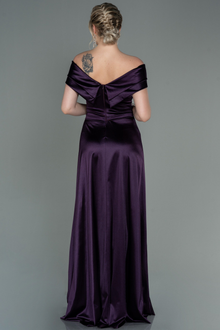 Robe de Soirée Longue Violet Foncé ABU3157