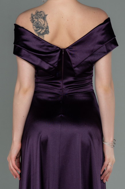 Robe de Soirée Longue Violet Foncé ABU3157