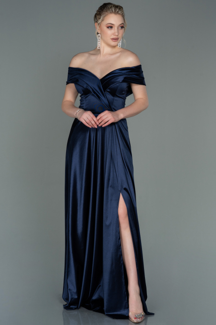 Robe de Soirée Longue Bleu Marine ABU3157