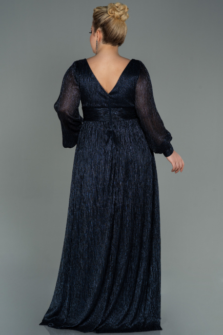 Robe de Soirée Grande Taille Longue Bleu Marine ABU3154