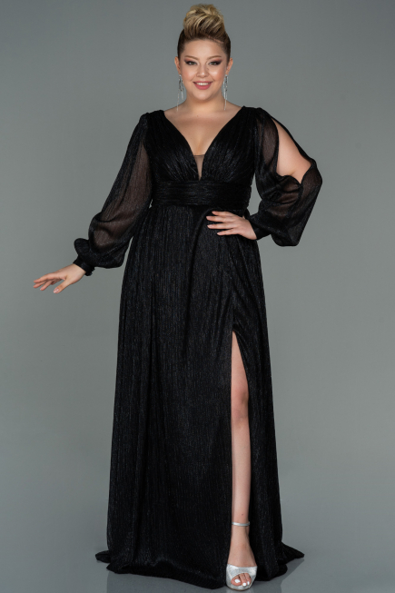 Robe de Soirée Grande Taille Longue Noir ABU3154