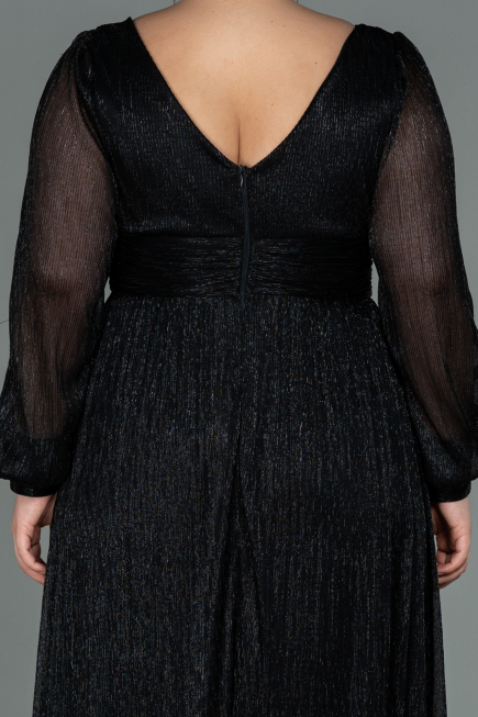 Robe de Soirée Grande Taille Longue Noir ABU3154