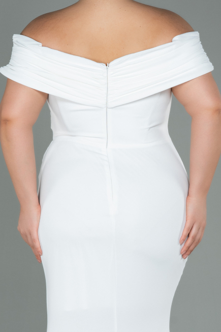 Robe de Soirée Grande Taille Longue Blanc ABU3172