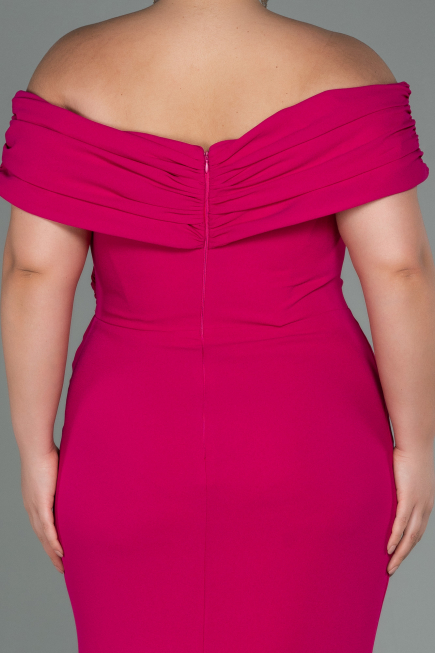 Robe de Soirée Grande Taille Longue Fushia ABU3172