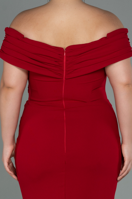 Robe de Soirée Grande Taille Longue Rouge ABU3172