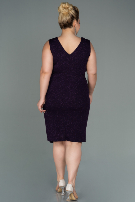 Robe de Soirée Grande Taille Midi Violet Foncé ABK1752