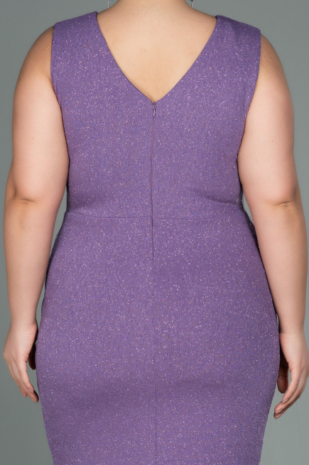 Robe de Soirée Grande Taille Midi Lilas ABK1752