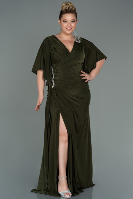 Robe Grande Taille Longue Kaki ABU3173