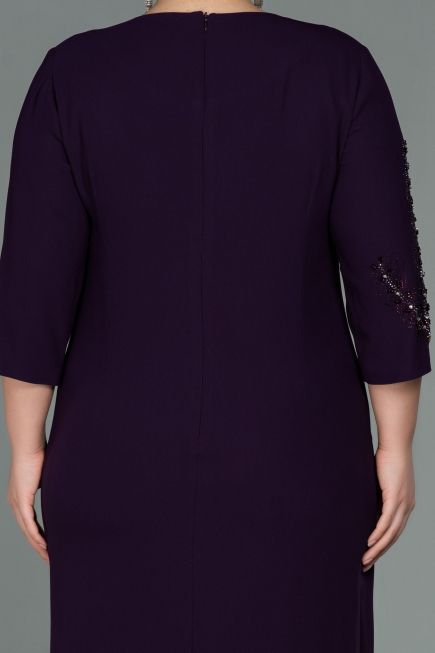Robe De Soirée Grande Taille Midi Prune ABK1621