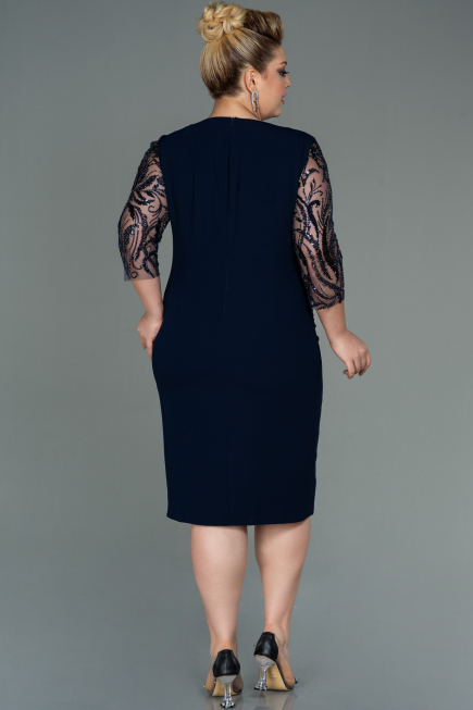 Robe de Soirée Grande Taille Midi Bleu Marine ABK1783