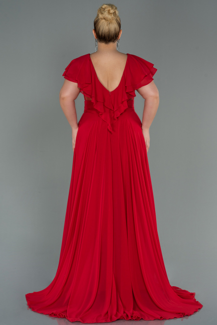 Robe Grande Taille Longue Rouge ABU032