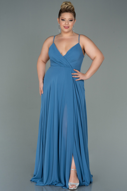 Robe De Soirée Grande Taille Longue Indigo ABU1324