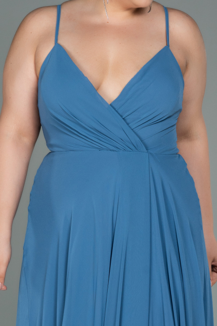 Robe De Soirée Grande Taille Longue Indigo ABU1324