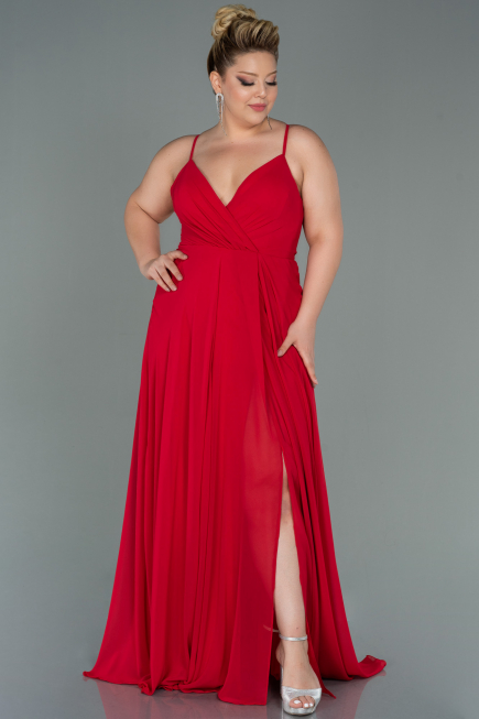 Robe de Soirée Grande Taille Longue Rouge ABU1324