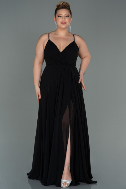 Robe de Soirée Grande Taille Longue Noir ABU1324