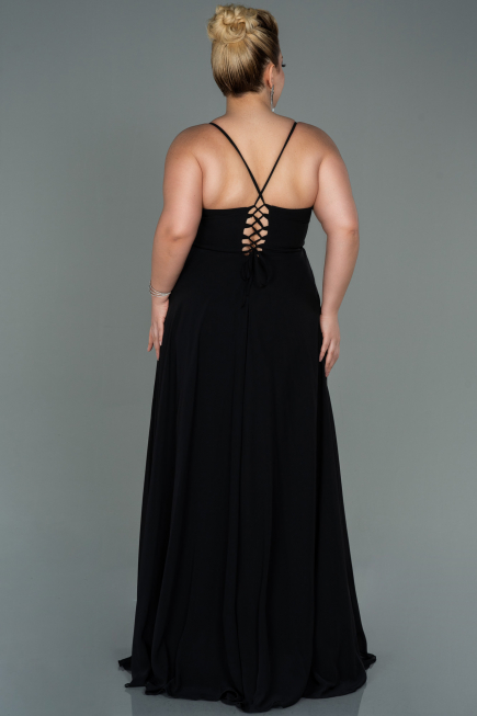 Robe de Soirée Grande Taille Longue Noir ABU1324
