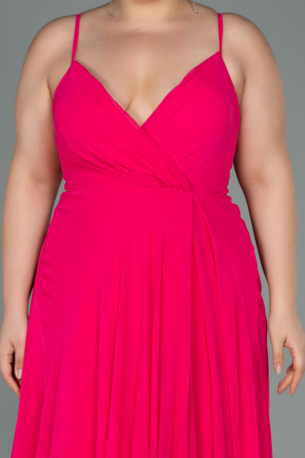Robe De Soirée Grande Taille Longue Fushia ABU1324