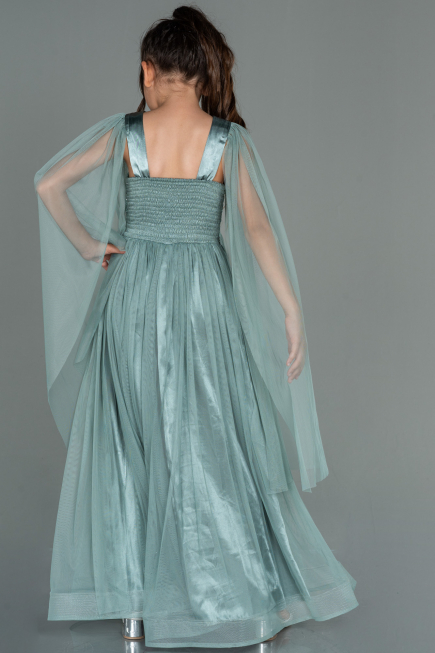 Robe de Soirée Enfants Longue Turquoise ABU3155