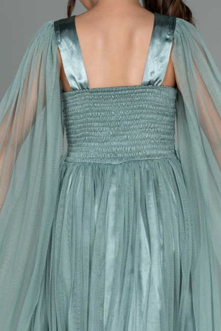 Robe de Soirée Enfants Longue Turquoise ABU3155