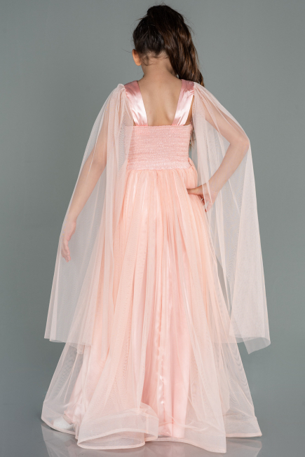 Robe de Soirée Enfants Longue Saumon ABU3155