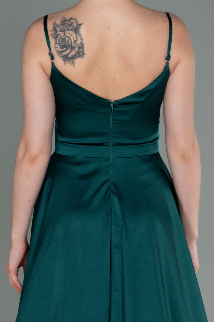 Robe de Soirée Longue Satin Émeraude ABU1601