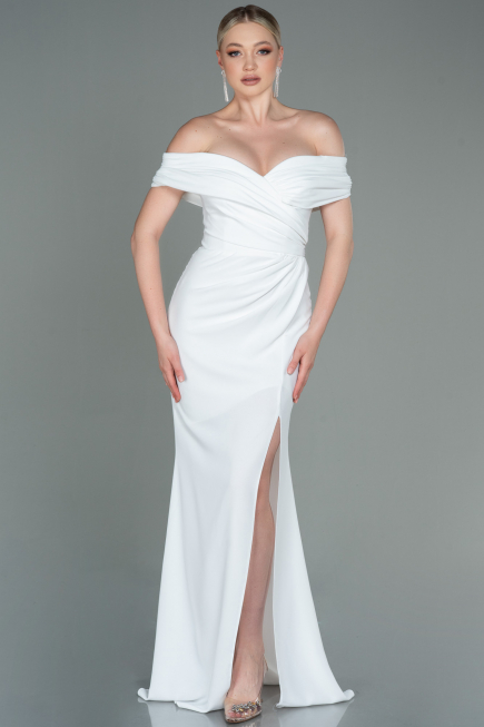 Robe de Soirée Longue Blanc ABU3156