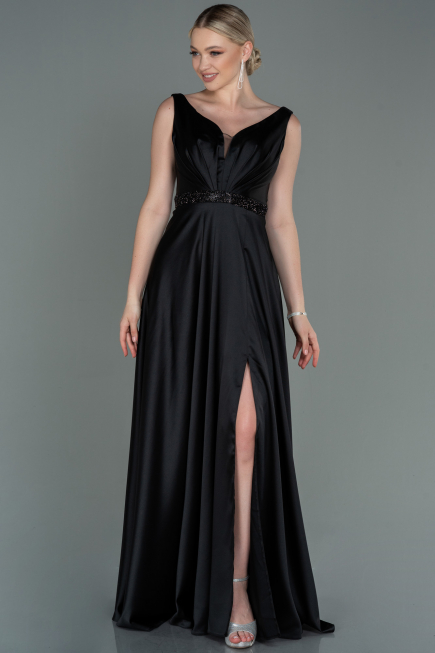Robe de Fiançaille Longue Noir ABU3199
