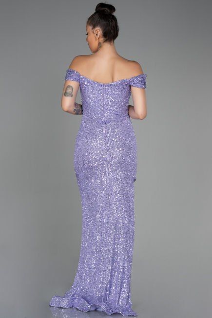 Robe Queue de Poisson Longue Squameuse Lilas ABU3202