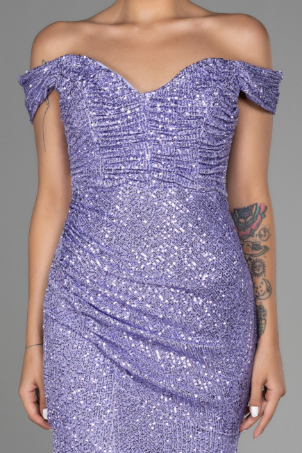 Robe Queue de Poisson Longue Squameuse Lilas ABU3202