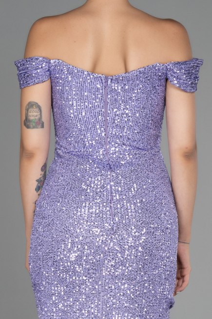 Robe Queue de Poisson Longue Squameuse Lilas ABU3202