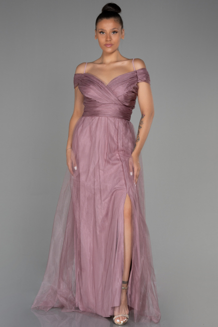 Robe De Soirée Longue Couleur Rose ABU2336