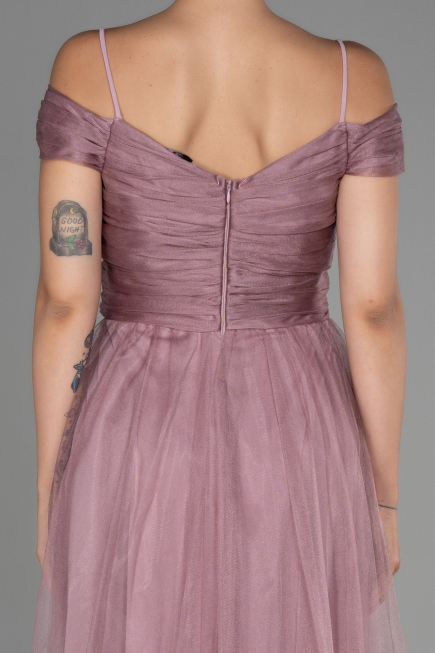 Robe De Soirée Longue Couleur Rose ABU2336