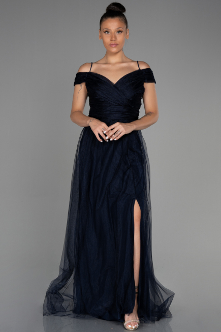 Robe De Soirée Longue Bleu Marine ABU2336