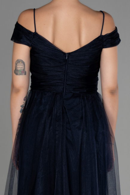 Robe De Soirée Longue Bleu Marine ABU2336