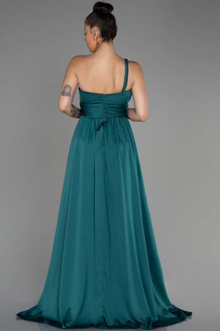 Robe de Soirée Longue Mousseline Émeraude ABU3204