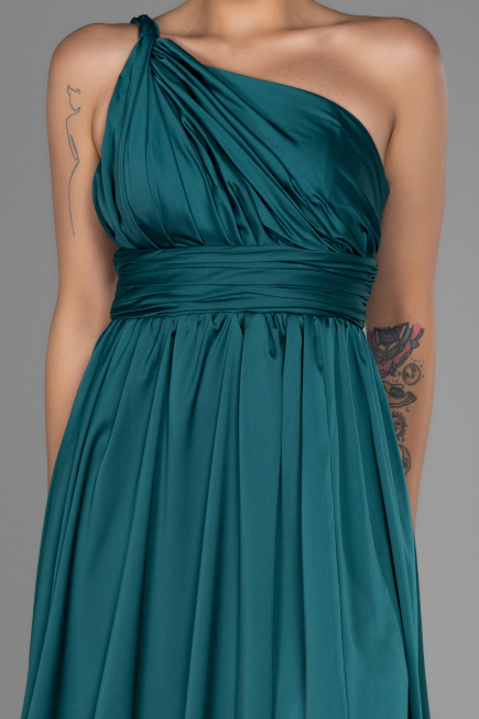 Robe de Soirée Longue Mousseline Émeraude ABU3204