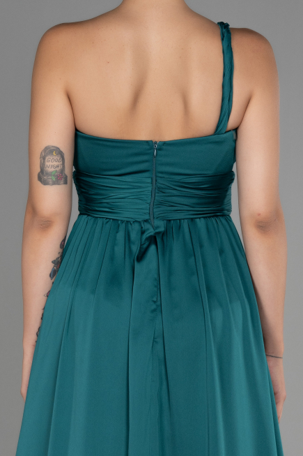 Robe de Soirée Longue Mousseline Émeraude ABU3204