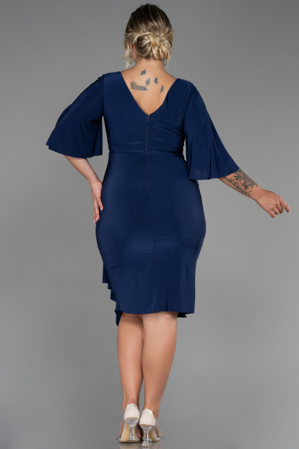 Robe de Soirée Grande Taille Midi Bleu Marine ABK1801