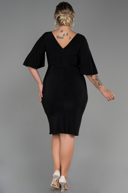 Robe de Soirée Grande Taille Midi Noir ABK1801