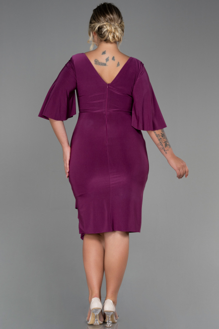 Robe de Soirée Grande Taille Midi Couleur Cerise ABK1801