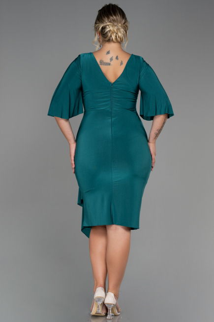 Robe de Soirée Grande Taille Midi Vert ABK1801