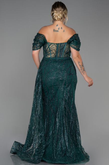 Robe de Soirée Grande Taille Longue Émeraude ABU3097