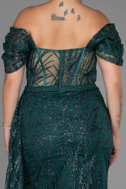 Robe de Soirée Grande Taille Longue Émeraude ABU3097