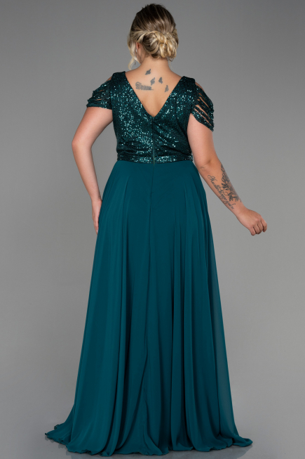 Robe De Soirée Grande Taille Longue Émeraude ABU828