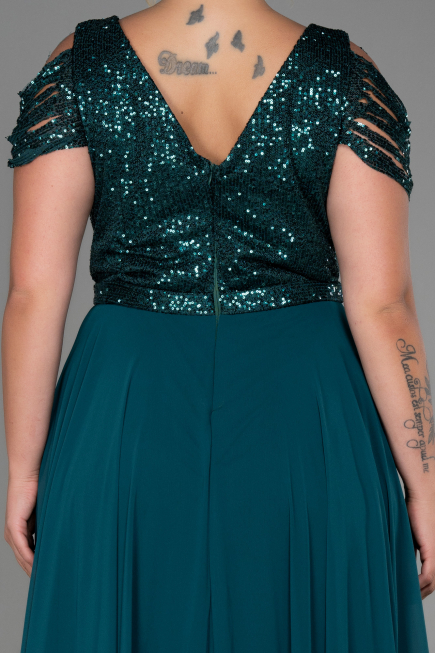 Robe De Soirée Grande Taille Longue Émeraude ABU828