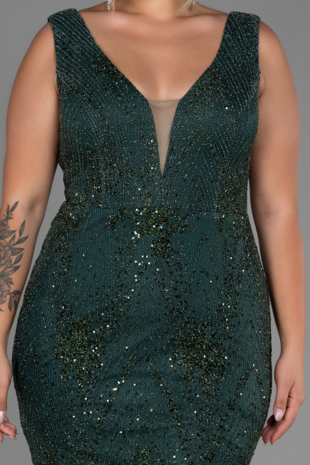 Robe de Soirée Grande Taille Longue Émeraude ABU3214