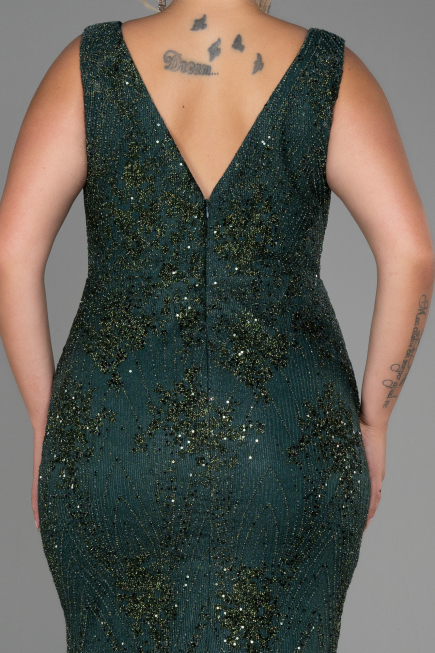 Robe de Soirée Grande Taille Longue Émeraude ABU3214