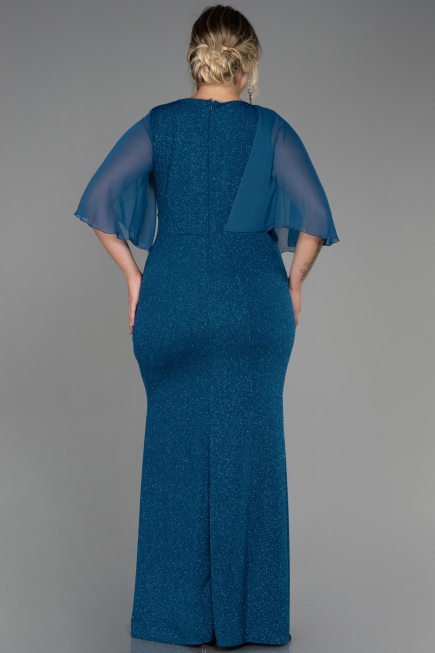 Robe De Soirée Grande Taille Longue Vert Pétrole ABU2857
