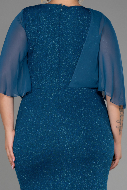 Robe De Soirée Grande Taille Longue Vert Pétrole ABU2857