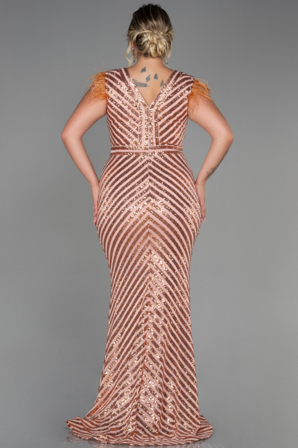 Robe De Soirée Longue Saumon ABU1044